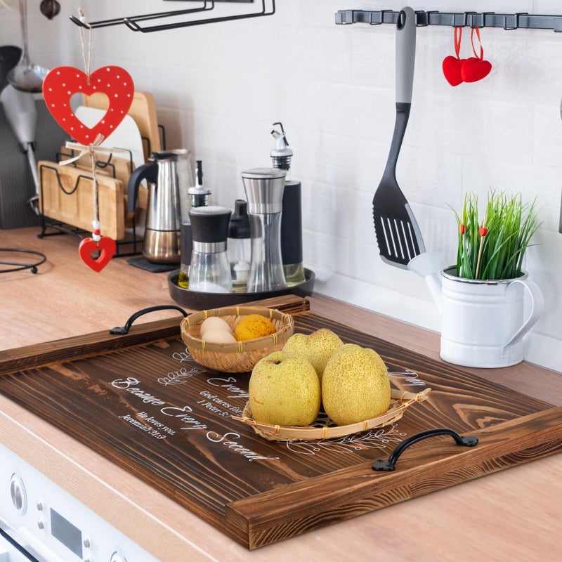 Booson Noodle Board Stove Cover Wooden Stove Top Covers Cutting Board with Handles Kitchen Sink Cover 30 X 22 Inches Farmhouse Rustic Decorative for Electric Kitchen Gas Burners Counter Space - Image 5