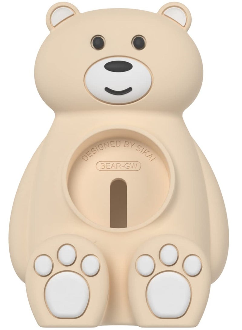 SYOSI Smartwatch Charger Stand, Compatible with Samsung Galaxy Watch 4/4 Classic/3/Active 2, Cute Bear Silicone Charging Dock, for Samsung Watch Charger Accessories, premium silicone material  - Image 2