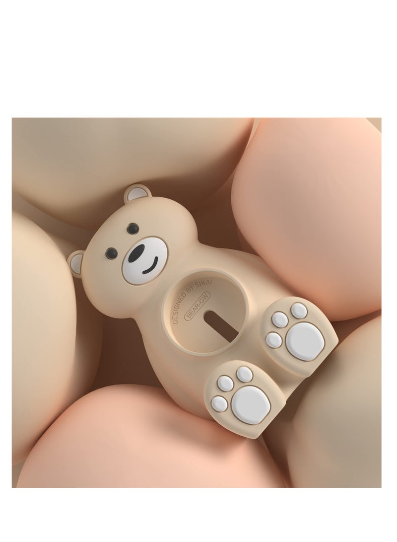 SYOSI Smartwatch Charger Stand, Compatible with Samsung Galaxy Watch 4/4 Classic/3/Active 2, Cute Bear Silicone Charging Dock, for Samsung Watch Charger Accessories, premium silicone material  - Image 5