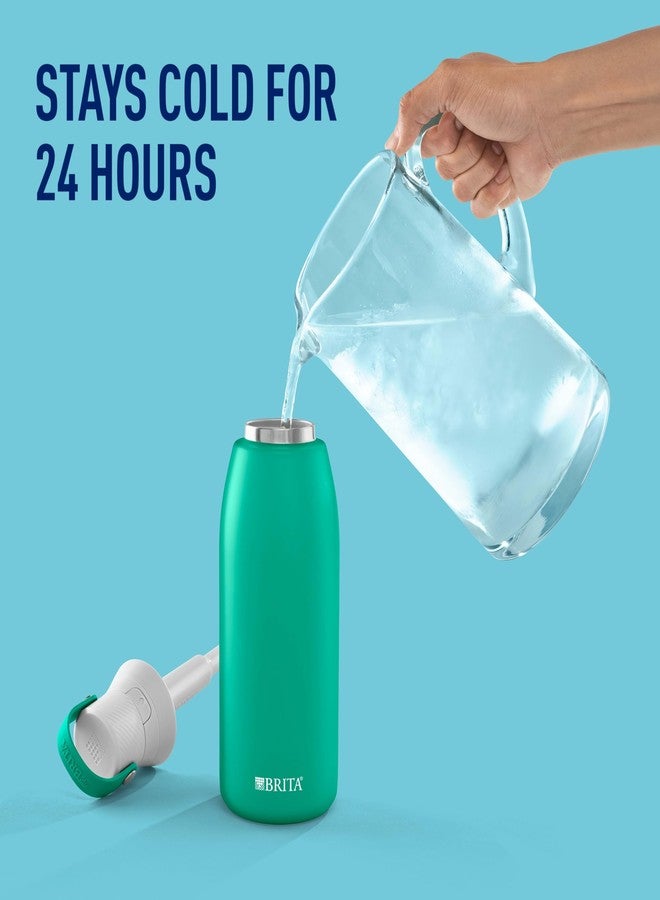 بريتا زجاجة مياه بريتا معزولة ومفلترة مع شفاطة، قابلة لإعادة الاستخدام، مصنوعة من الفولاذ المقاوم للصدأ، لون اليشم، سعة 32 أونصة - Image 4
