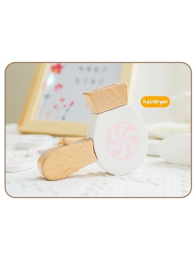 SHABILI 14PCS Wooden Pretend Makeup Kit for Girls – Beauty Role Play Toy Set with Storage Bag – Gift for Kids Aged 3+ - Image 4