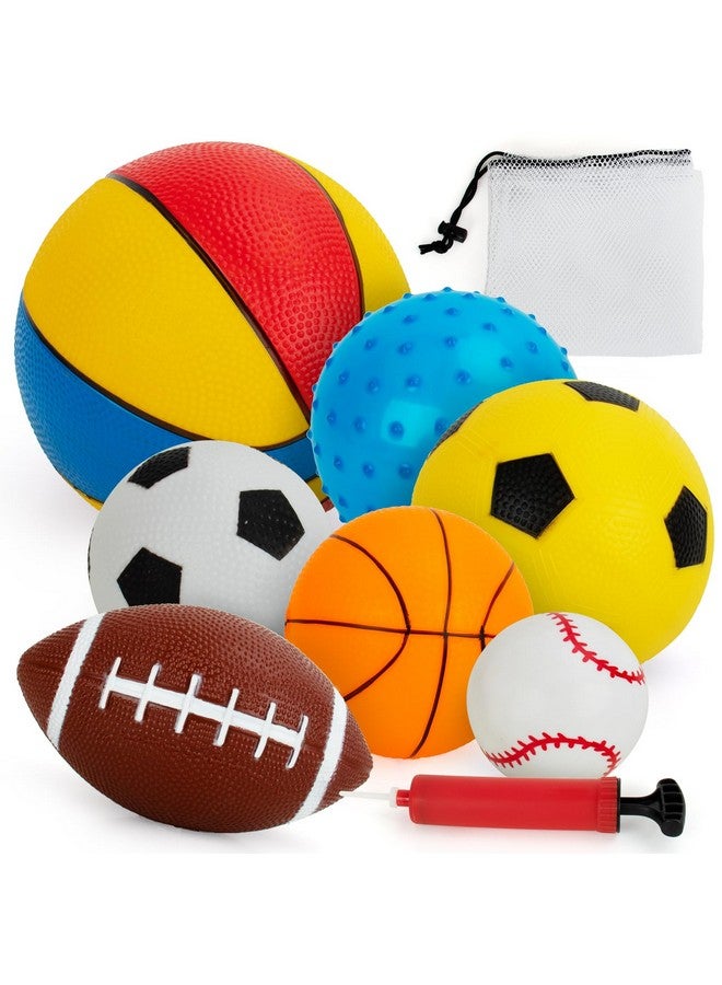 teytoy Balls for Toddlers 1-3,Toddler Sports Toys,Set of 7 Kids Ball Soft Foam Baby Sports Balls- Soccer Ball Basketball Baseball Rugby Bounce Ball Playground Indoor Outdoor Toys Gifts,with Free Bump/Bag  - Image 1