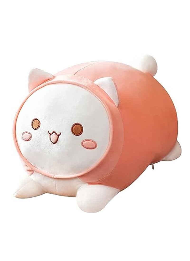 Stuffed Animal Shiba Inu Plush Toy Anime Corgi Kawaii Plush Dog Soft Pillow, Plush Toy Gifts for Boys Girls (Pink Cat, 15.7" / 19.6")  - Image 1