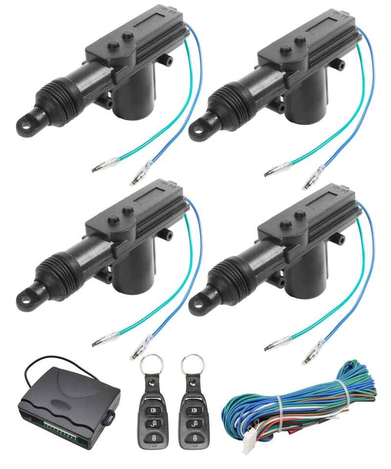 bylikeho 4PCS Power Door Lock KitCar Accessories Universal Car Door Lock Remote Lock KitCar Keyless Entry System with 2 Remote12V Door Lock Actuator Car Remote Control
