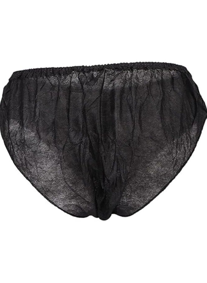100 PC's Black Disposable Non-Woven Panty Brief Unisex Underwear for Man and Woman| Perfect for Trips, Travel, Salon, Spa, Tanning etc - Image 3