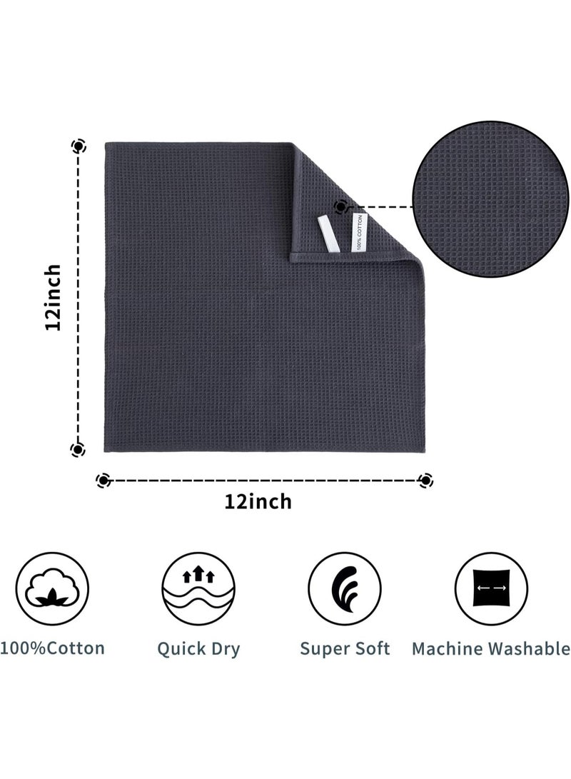 jaexest 4 جهاز كمبيوتر شخصي مناشف المطبخ12 "x12" وافل نسيج صحون المناشف ، سوبر امتصاص المطبخ اليد صحون الأقمشة للتجفيف والتنظيف - Image 2