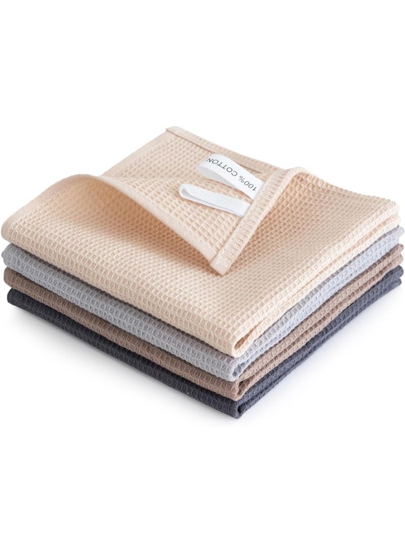 jaexest 4 جهاز كمبيوتر شخصي مناشف المطبخ12 "x12" وافل نسيج صحون المناشف ، سوبر امتصاص المطبخ اليد صحون الأقمشة للتجفيف والتنظيف - Image 1