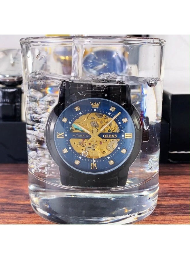 أوليفز ساعة OLEVS الرجالية الميكانيكية الفاخرة المرصعة بالألماس الهيكلي 9901 - Image 5