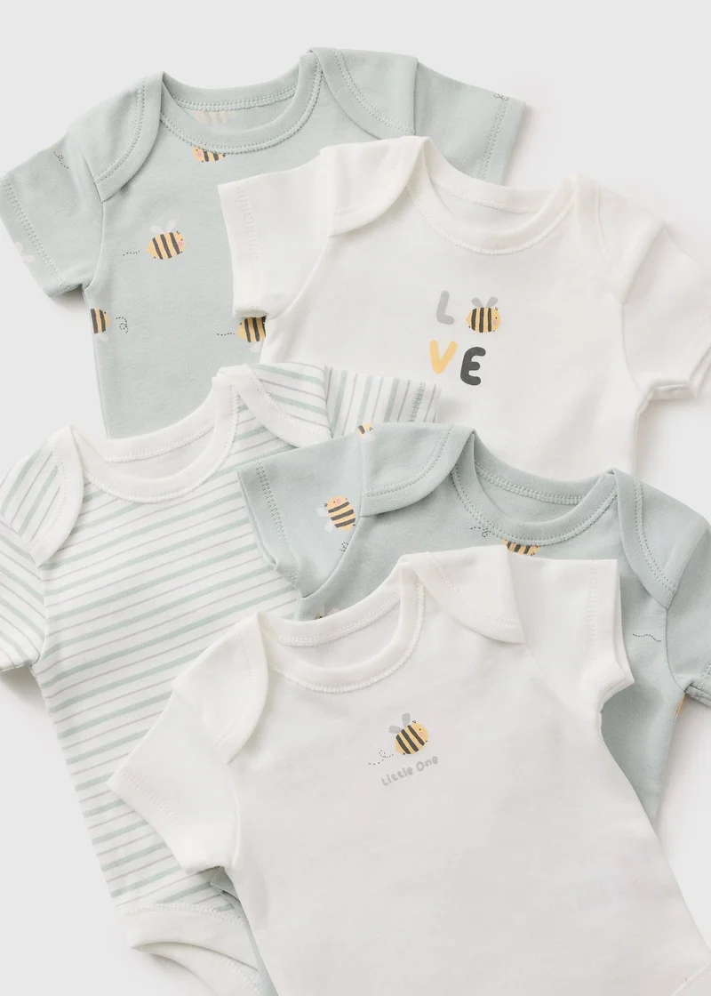 ماتلان 5 Pack Baby Sage Bee Bodysuits