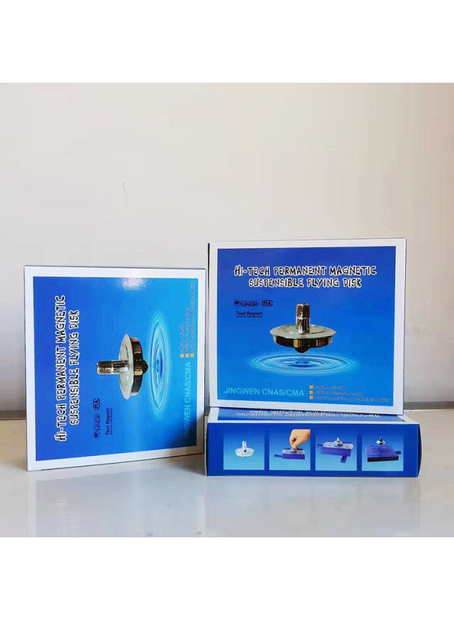 Anti-Gravity UFO Magnetic Levitation Gyro Machine Creative Magic Toy Floating In Mid-Air High Tech Interactive Science Experiment-Color:UFO English-Blue Silver-Specifications:16*14*4.5
