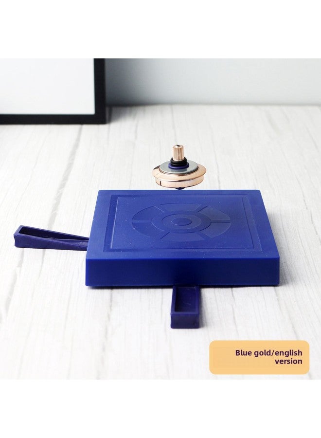 Anti-Gravity UFO Magnetic Levitation Gyro Machine Creative Magic Toy Floating In Mid-Air High Tech Interactive Science Experiment-Color:UFO English-Blue Silver-Specifications:16*14*4.5