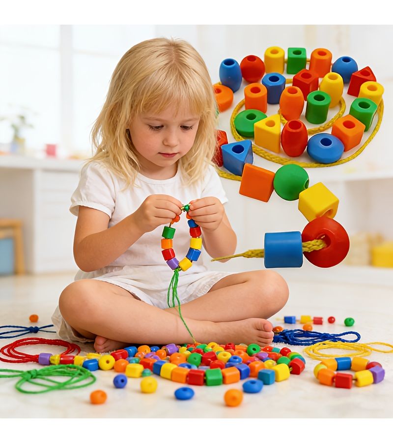 54pcs Children Educational Bead String Toys Set for Fine Motor Skills Hand Eye Coordination DIY Crafts - Image 5