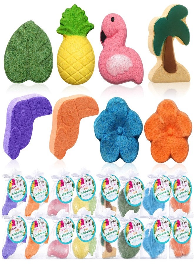 Lounsweer 48 Sets Hawaiian Luau Party Favor Hawaiian Bath Bombs Set Tropical Flamingo Pineapple Bath Bomb Favors with Organza Bags Hawaiian Summer Holiday Gifts Hawaiian Birthday Wedding Party Favors - Image 1