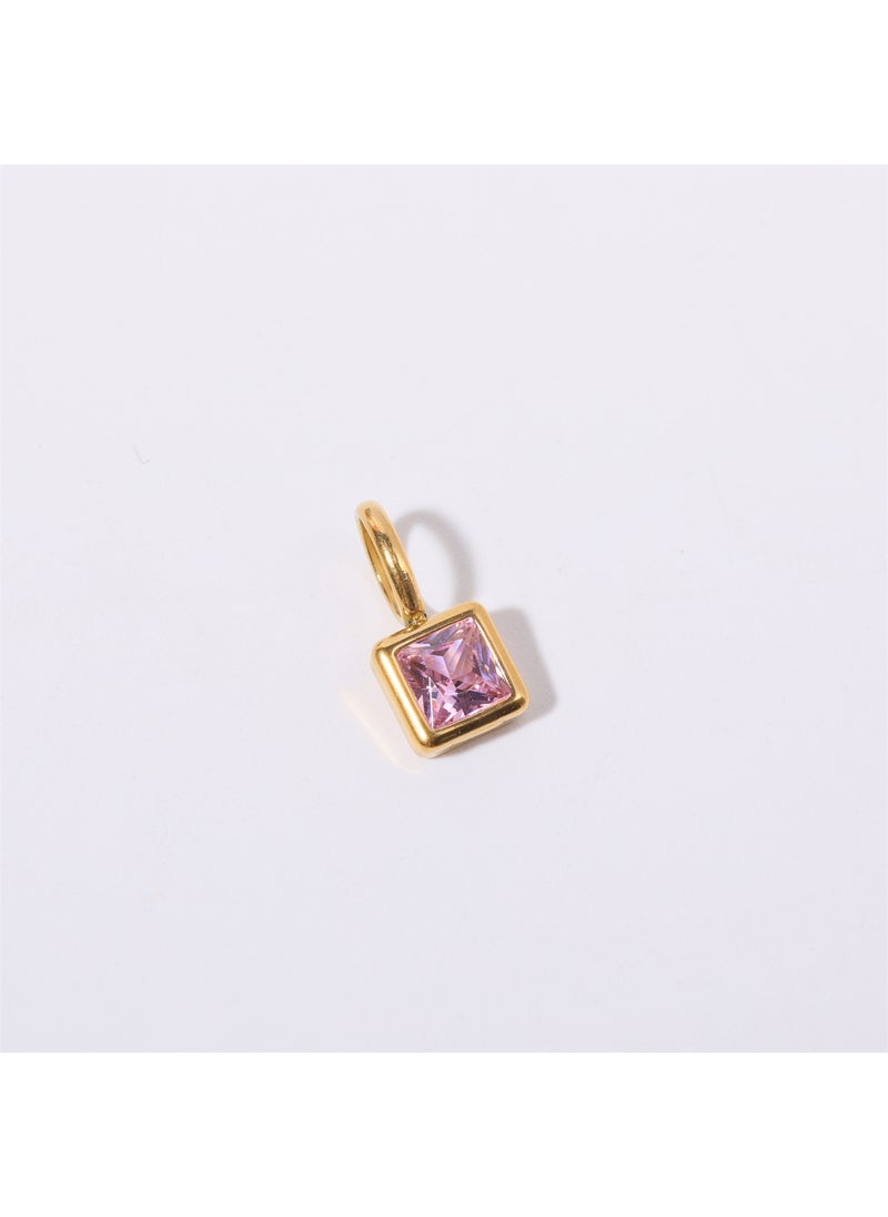 Generic - Colorful Birthstone Pendant Necklace Charms October pendant-gold - Image 1