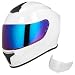 AUBOA Full Face Motorcycle Helmets for Adults Men and Women DOT Street Bike Racing Helmet with Extra Clear Visor Model MD813C White S - Image 2