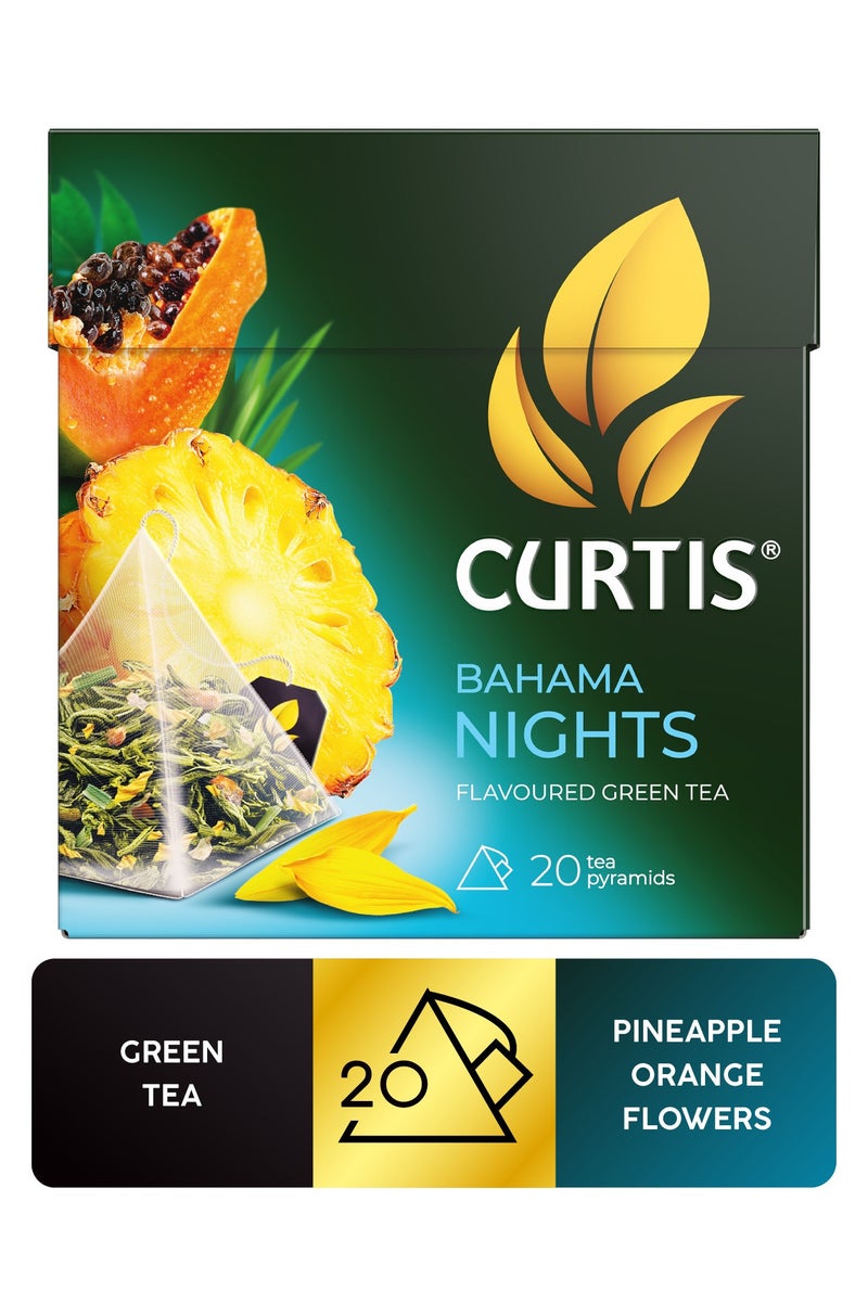 CURTIS Bahama Nights Flavored Green Tea in Pyramid 20 Tea Bags  - Image 1