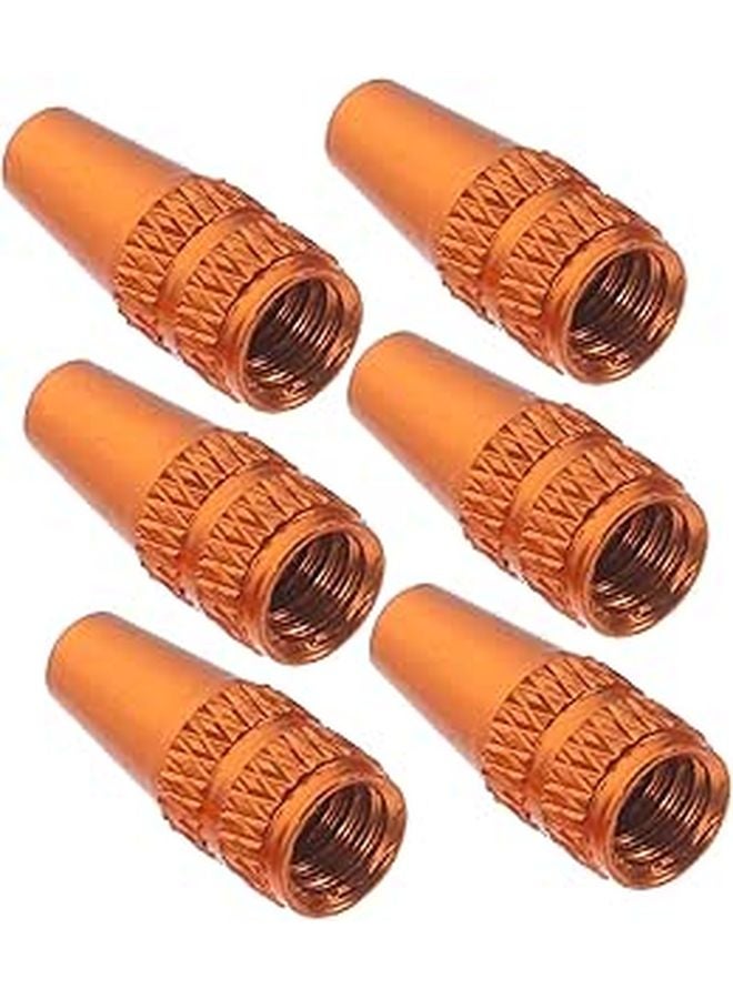 Alloy French Valve Caps for Bicycle Tires 6 Pack Rust Dust Covers Sealed for Road and Mountain Bikes Easy to Install - Image 1