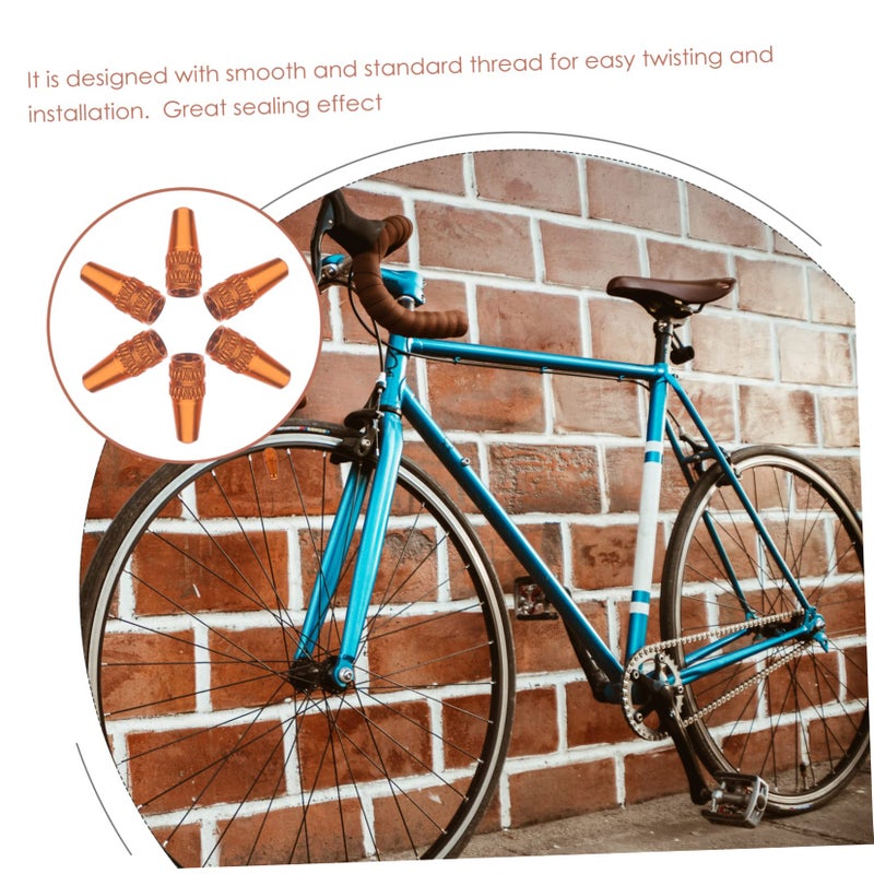 Alloy French Valve Caps for Bicycle Tires 6 Pack Rust Dust Covers Sealed for Road and Mountain Bikes Easy to Install - Image 3