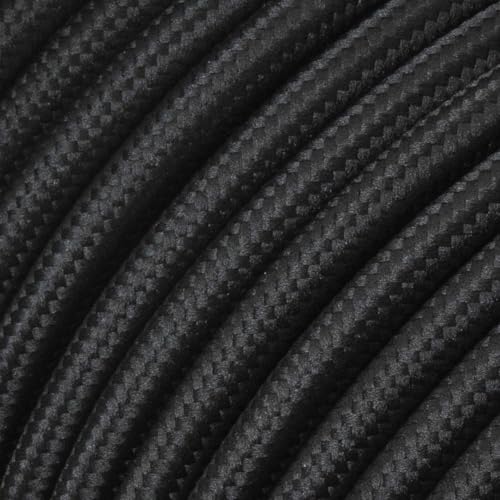 HESSION 32.8ft Round 18/2 Rayon Covered Wire,HESSION 18 AWG Antique Industrial Electrical Cloth Cord,Vintage Style Lamp Cord Strands(Black) - Image 4