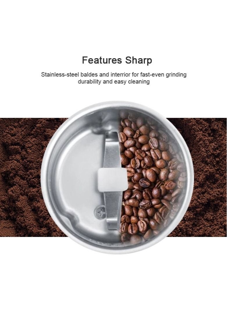Portable Electric Coffee Bean Grinder, Mini Medicine Flour Powder Crusher suitable for Herbs Salt Pepper Spices Nuts Grains (UK Plug) - Image 4