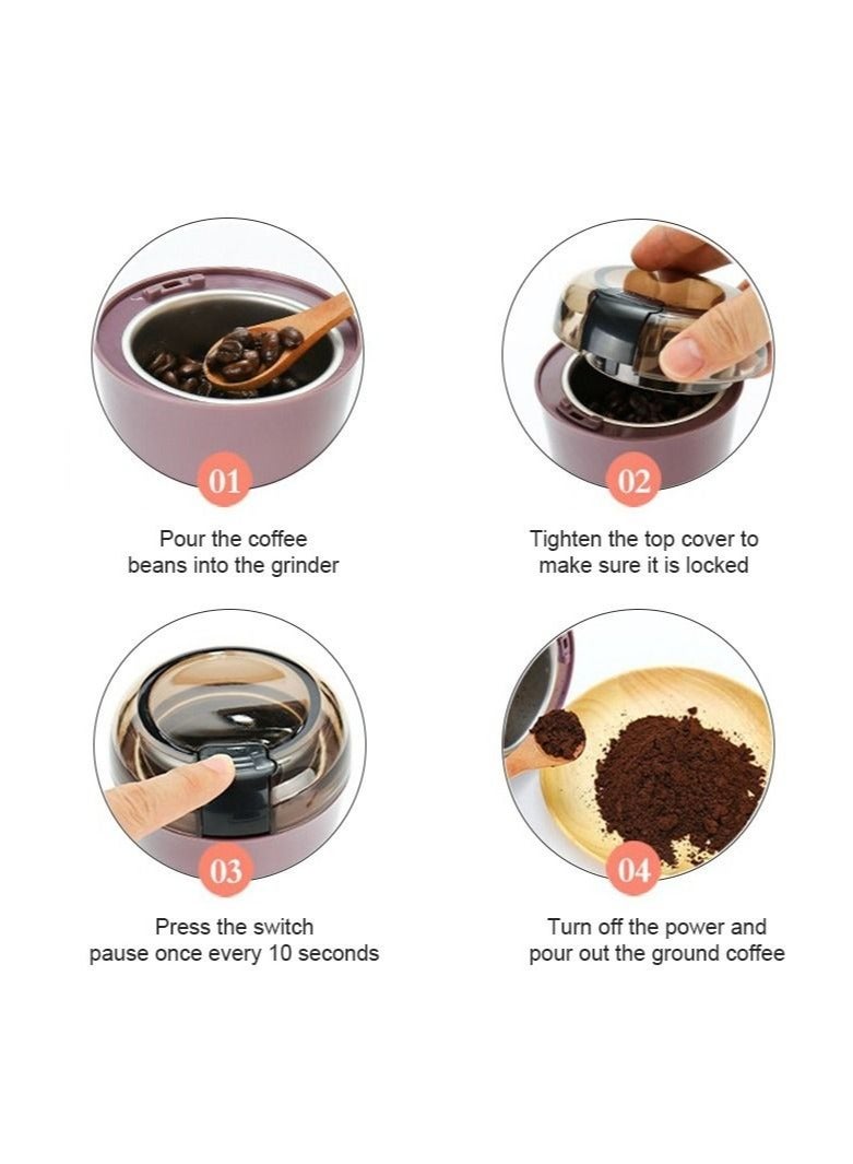Portable Electric Coffee Bean Grinder, Mini Medicine Flour Powder Crusher suitable for Herbs Salt Pepper Spices Nuts Grains (UK Plug) - Image 5