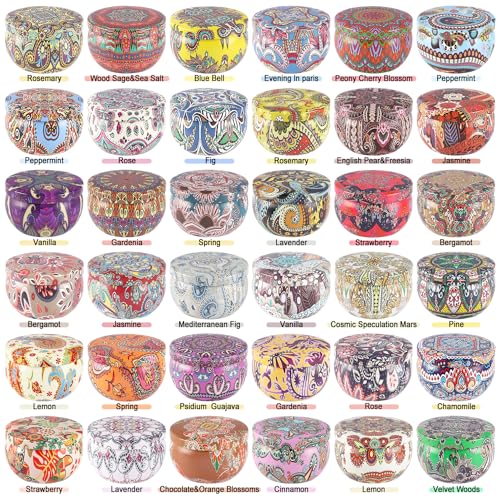 YOROXRG مجموعة هدايا شموع معطرة YOROXRG 36 عبوة من شموع الصويا في علب سفر 2.5 أونصة للمنزل - Image 2