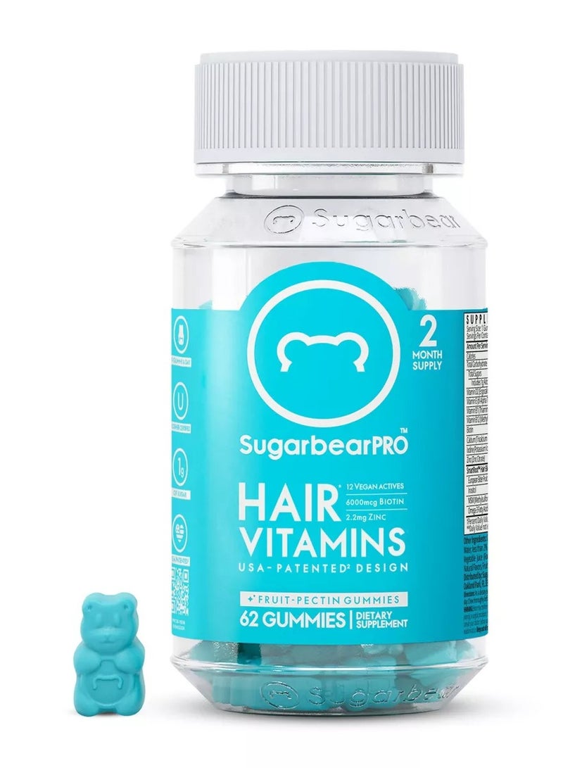 SugarbearPRO Sugarbear Pro Hair Vegan Vitamin 62 Gummies - Image 1