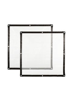Generic Clear Tarp, 2 Pcs 39x39IN Heavy Duty Tarp Cover Waterproof Tarpaulin PVC Tarpaulin with Grommets Multi Purpose for Gardening Camping Traveling UV-Ray Clear Greenhouse Plastic Cover for Garden Patio  - Image 1