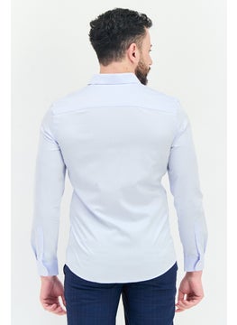SELECTED Men Regular Fit Solid Short Long Sleeves Casual Shirt, Light Blue  - Image 4