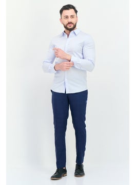 SELECTED Men Regular Fit Solid Short Long Sleeves Casual Shirt, Light Blue  - Image 3