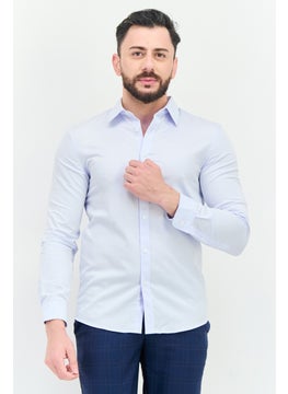 SELECTED Men Regular Fit Solid Short Long Sleeves Casual Shirt, Light Blue  - Image 1