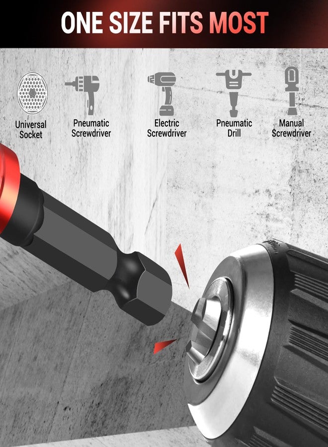 GURADESIGN 8-Piece Impact Socket Adapter Set for Drill, 1/4" 3/8" 1/2" Hex Shank Impact Driver Socket Adapter, Socket to Drill Adapter - Image 4