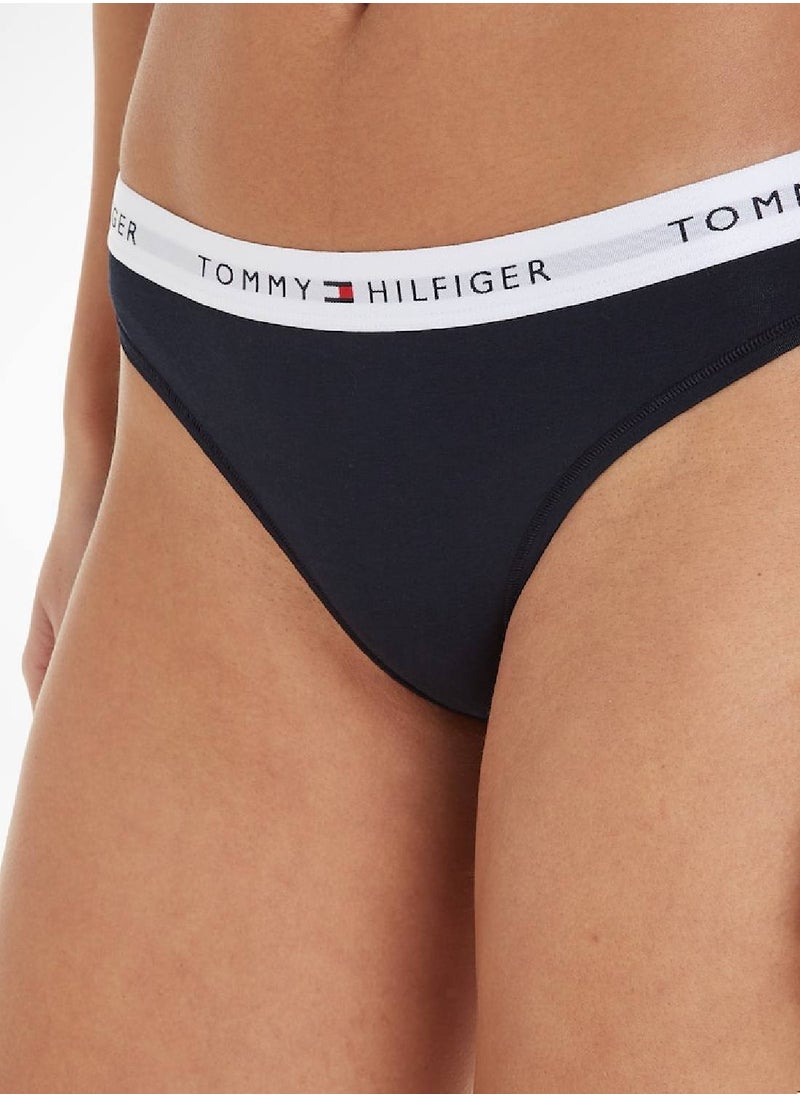 TOMMY HILFIGER - Women's Icon Repeat Logo Briefs Underwear Bottoms, Navy - Image 1