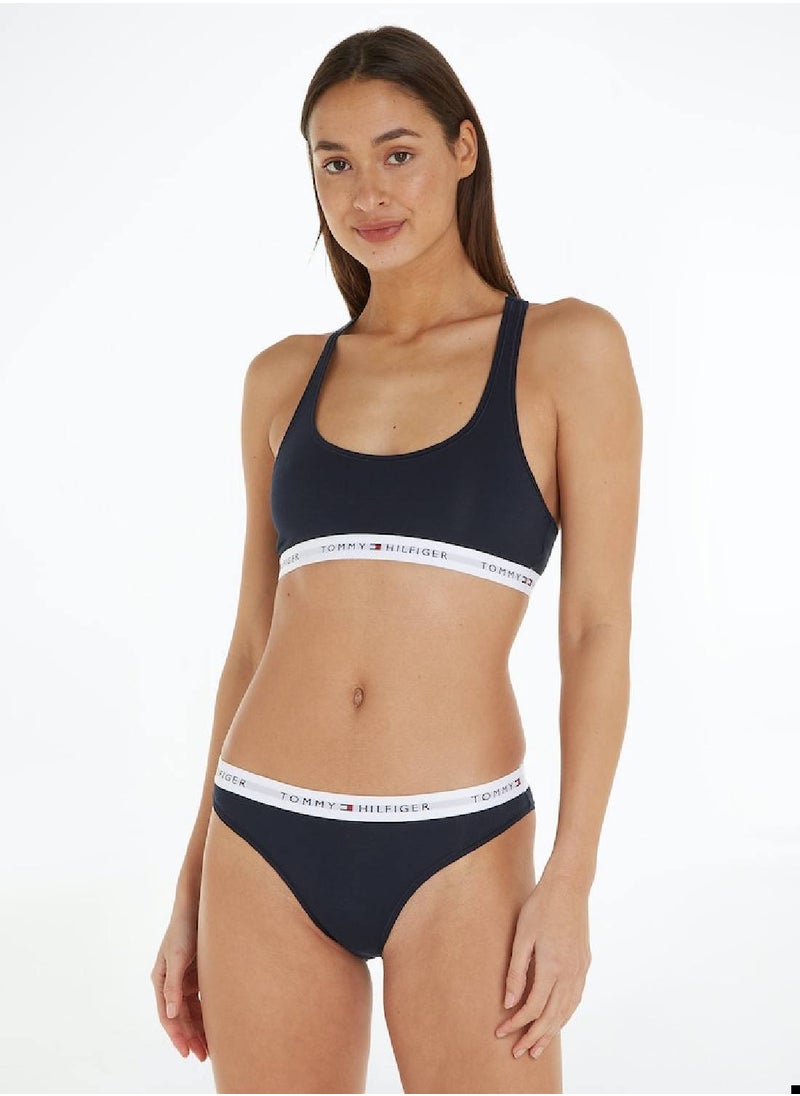 TOMMY HILFIGER - Women's Icon Repeat Logo Briefs Underwear Bottoms, Navy - Image 1