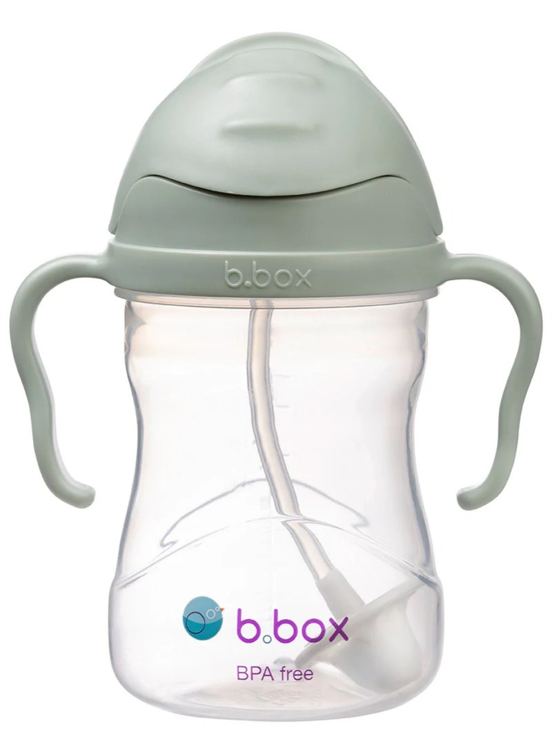 B.box Sippy Cup | Drink from any Angle | Fliptop, Weighted Straw, Leak Proof & Easy Grip | BPA Free, Dishwasher safe | From 6m+ | 240ml/8 oz (Sage) - Image 1