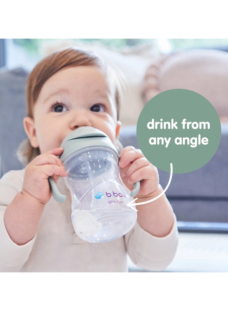 B.box Sippy Cup | Drink from any Angle | Fliptop, Weighted Straw, Leak Proof & Easy Grip | BPA Free, Dishwasher safe | From 6m+ | 240ml/8 oz (Sage) - Image 4