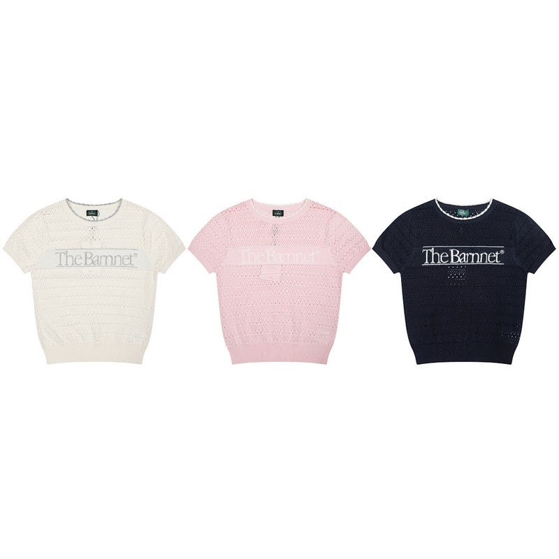 The Barnnet Letter Jacquard Bubble Sleeve Knitted T-Shirt - Image 5