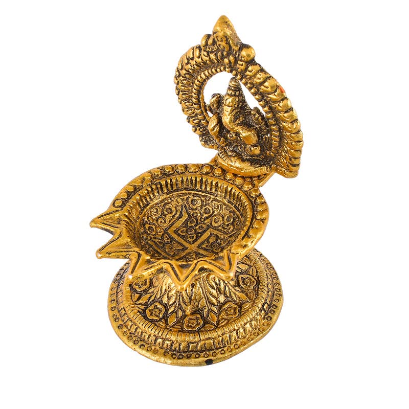 JAIPUR ACE Ganesh Idol - Lord Ganesha with Diya - Metal Hand Craved for Home Decorative Gift Puja Gifts Corporate (Ganesha Diya) - Image 4