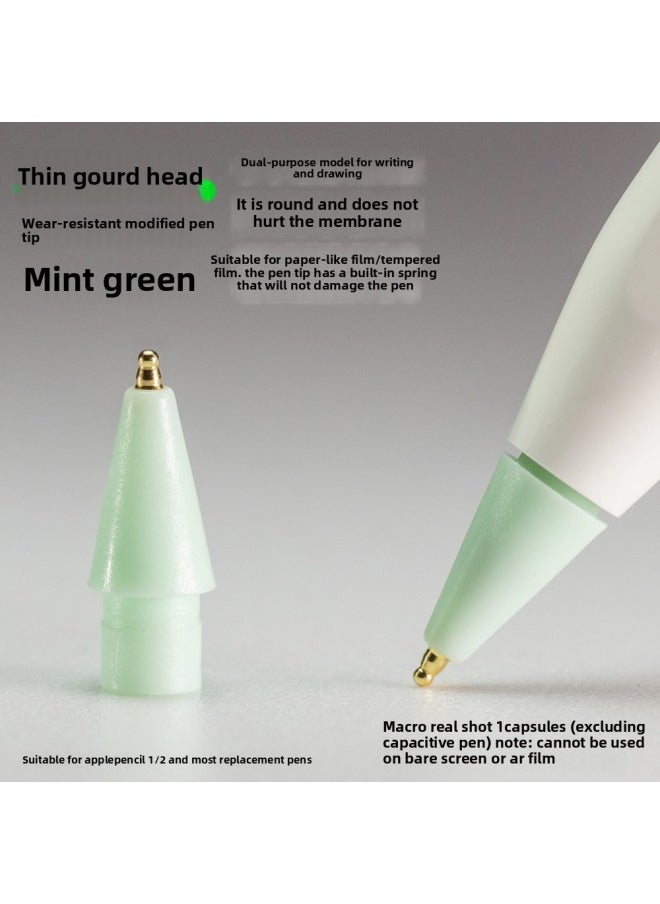 Generic - Thin Gourd Head Wear-resistant Modified Metal Nib For ApplePencil Stylus Paper Film Pen Head-Color:[Glacier Blue-Fine Courd Tip] For Apple[with Storage Box]] - Image 1