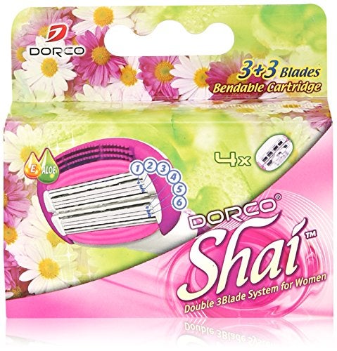Dorco Shai 6 Blade Razor Cartridges Only 4 Cartridges Premium Precision Blades for a Smooth Shave Compatible with Shai Razors Ideal for Daily Grooming and Travel