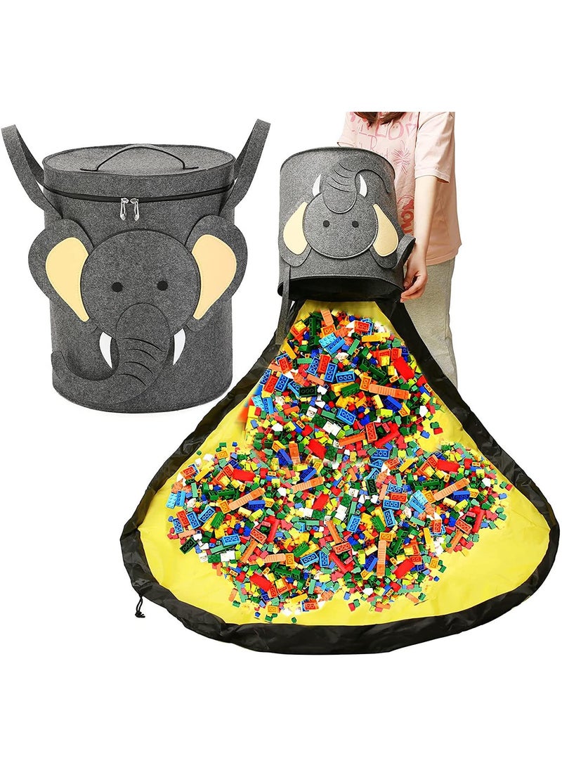 Y&D Felt Storage Bag Toy Game Mat 2-In-1 Drawstring Toy Storage Bag  - Image 1