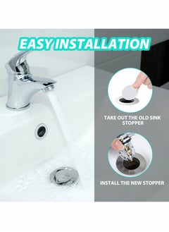 Excefore Pop Up Sink Plug, Universal Bathroom Sink Stopper, Bathroom Sink Plug Pop-up Drain Filter for 1.2-1.5 Inch Basin Sink Stopper, Replacement Drain Plug for Bathroom Basin Sink Kitchen Bidets  - Image 5