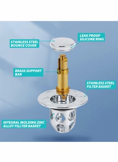 Excefore Pop Up Sink Plug, Universal Bathroom Sink Stopper, Bathroom Sink Plug Pop-up Drain Filter for 1.2-1.5 Inch Basin Sink Stopper, Replacement Drain Plug for Bathroom Basin Sink Kitchen Bidets  - Image 4