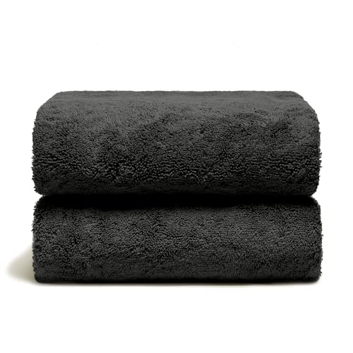 Italic Ultraplush 100% Australian Cotton Bath Sheets - Set of 2 Luxury Extra Large Heavy Duty Bath Sheets, 800GSM Plush and Absorbent, Bath Sheets for Hotels, Bath, Gym & Spa (Charcoal) - Image 1