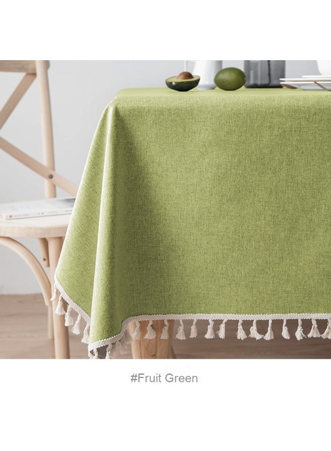 آنا غلاف طاولة مقاوم للماء والزيت وسهل التنظيف مع حواف من قماش الماكراميه الصناعية 140*180cm - Image 1