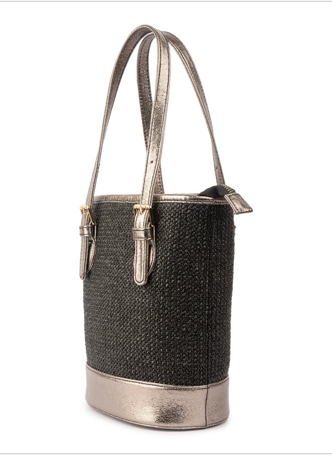 BOU - Burlap Bucket Bag - Image 1