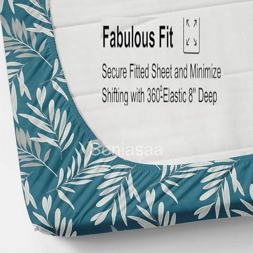 Soniasaa 308 TC Cotton Feel All Around Elastic Fitted Bedsheet, Elastic Fitted Bedsheet Single Size Bedsheet for Single Bed with 1 Pillow Cover, Size - 72 x 36 x 8 Inche Color - Image 4