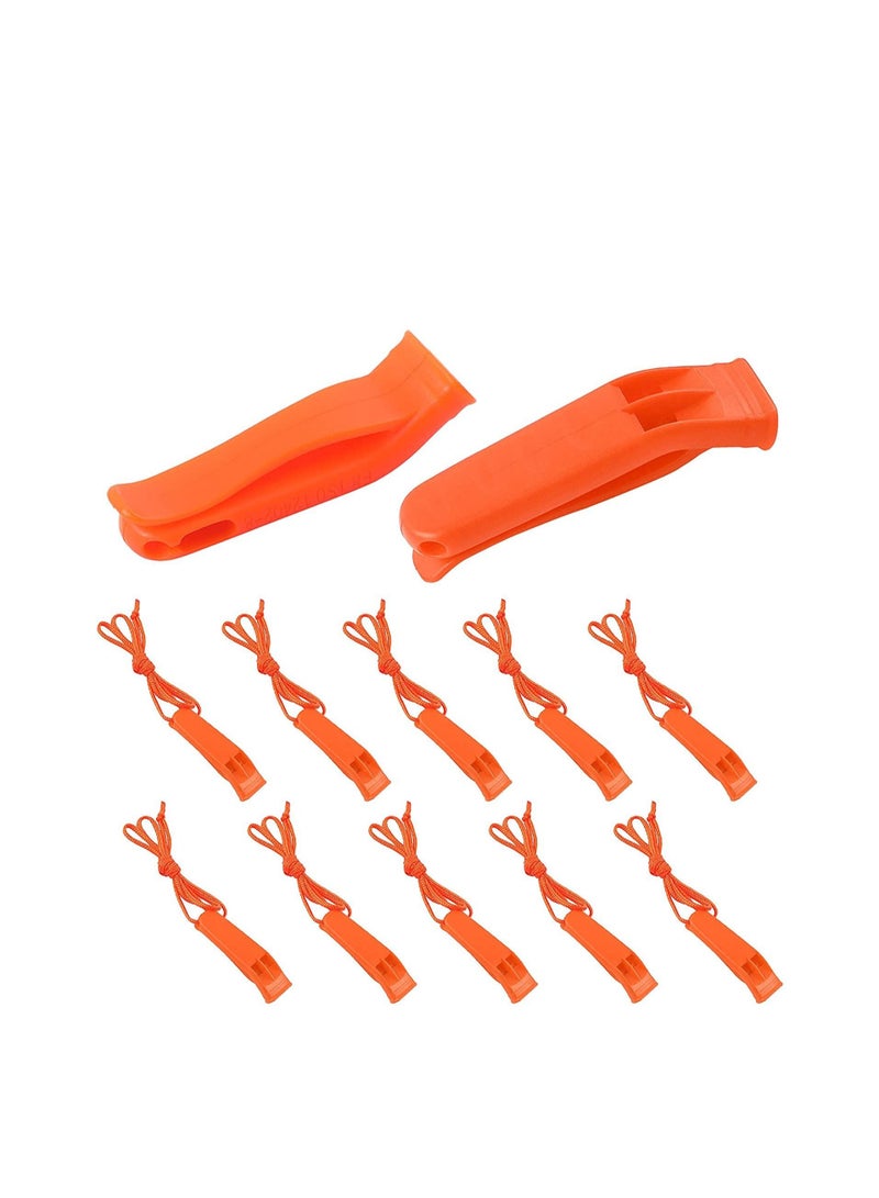 KASTWAVE Safety Whistle Marine Whistle Plastic Whistles With Lanyard For Emergency Vest Jacket Boating Fishing Boat Camping Hiking Hunting Rescue Signaling Kids Lifeguard 10 Pcs - Image 1