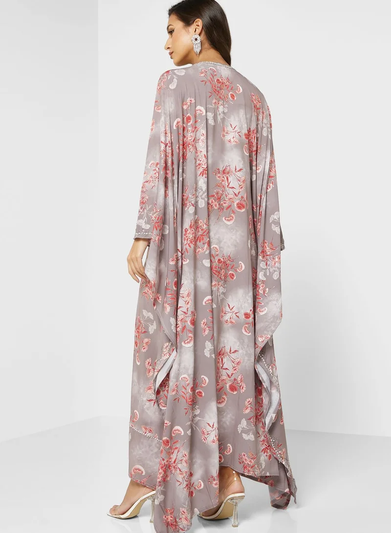 ARABIAN CLOSET Floral Printed Kaftan