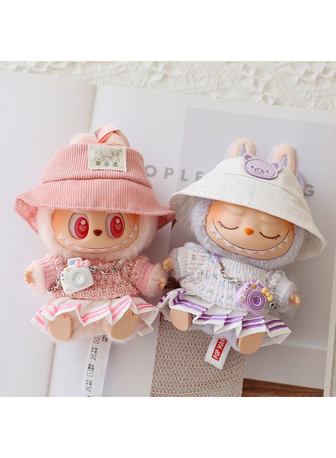 Loquat The Second Generation Of Labubu Blind Box Pendant Clothes Sit Party Pull Cloth Doll Clothes For JK Pleated Skirt Suit-Specifications:Suitable For First-generation And Second-generation Pendants (dol - Image 5